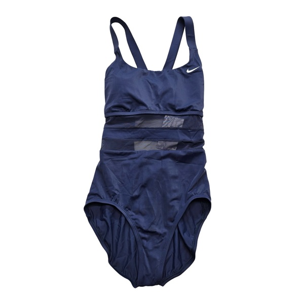 Nike Other - Nike Navy One Piece‎ Swimsuit Mesh Panel Lined Women’s Large NWT